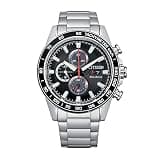 Citizen Men's Eco-Drive Weekender Brycen Chronograph Watch in Stainless Steel, Black Dial (Model: CA0780-52E)