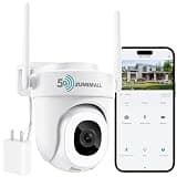 ZUMIMALL 2K 3MP Wired Camera for Home Security, 2.4G/5G WiFi Security Camera Outdoor, 24/7 Recording, AI Motion Detection, Cloud & SD Card Storage, 2-Way Audio, 360° PTZ Auto Tracking, Work with Alexa