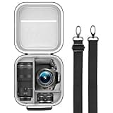 Krypthos Travel Camera Storage Case Compatible with Canon EOS Rebel T7/ R100/ R50/ 90D/ 2000D for Nikon D7100/ D7500 Sony Alpha ZV-E10, Camera Protective Storage Holder Organizer Bag Carrying Bag