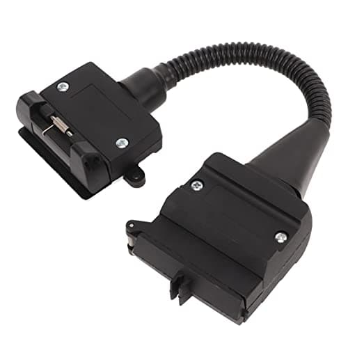 AQFNEB Trailer Adapter 12 Pin Flat Male Plug to 7 Pin Flat Female Socket, Trailer Plug Socket Adapter for RVs Cars Trucks, ABS Durable Conversion Connector for Signal Light