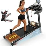 3.75HP Folding Treadmill for Home W/Speaker, Dual Control Modes: Console & App Control, Large Display Screen,105 Programs, 9MPH, 300LBS, Walking Running Exercise Treadmill