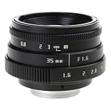 35mm F1.6 C Mount Large Manual Fixed Portrait Camera Lens Accessories Fits M4 / 3 Mount Camera Accessory Lens Large Black