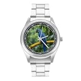 FodPand Analog Men Stainless Steel Band Watch Big Face Silver Wristwatch