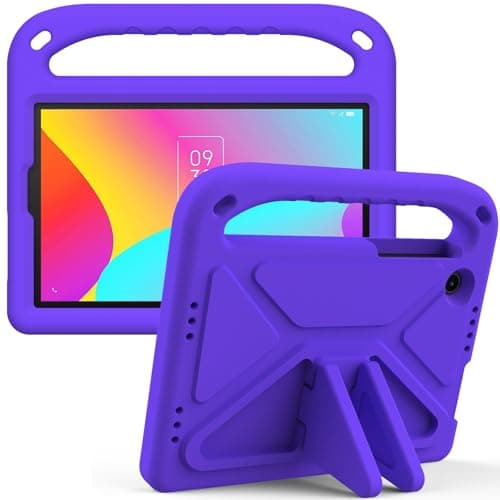 Kids Shockproof Case for TCL Tab 8 LE (8.0") Handle Stand Heavy Duty Tablet Cover,Lightweight EVA Kid Friendly Shockproof Protective Cases (Purple)
