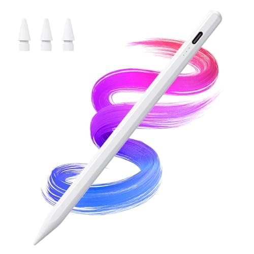 Hastraith Stylus Pen for iPad(2018-2025)-2X Faster Charge with Tilt Sensitivity & Palm Rejection for iPad 11/10/9/8/7/6th Gen, Air 7/6/5/4/3/M3/M2, Pro 13"/12.9"/11"/M4, Mini 7/6/5th, White