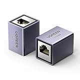 UGREEN Ethernet Extender 10Gbps, 2 Pack Ethernet Coupler for Cat8 Cat7 Cat6 Cat5 Cable, 328ft Long Distance Extend, Aluminum Alloy Shell, Space Grey