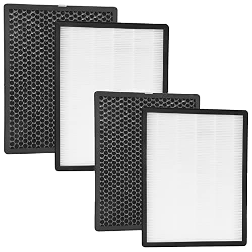 FCFMY 2 Packs Alexapure Breeze Filter Replacement Set Compatible with AP-B102, 3049 Air Cleaner Purifier, 2 H13 Ture HEPA Filters and 2 Activated Carbon Filters