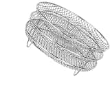 3-layers Air Fryer Rack Stackable Grilling Rack Stainless Steel Airfryer Oven Grill Steamer Cooker Kitchen Accessories Cooking(Round-3Pcs)