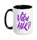 Purple Vibe So Hard Purple Graphic Ceramic Mug, Black/White, 15oz