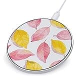 Pink Yloow Leaves Wireless Charger Magnetic Phone Induction Charger 10w Fast Wireless Charging Station Compatible with iPhone 17 16 15 14 13 12 Pro Max Samsung Galaxy S25 S24 S23