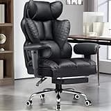 GTPLAYER Big and Tall Gaming Chair 400lbs Heavy Duty Office Chair with Footrest, High Back Pocket Spring Lumbar Support, Ergonomic Wide Comfy Seated Cushion for Lower Back Pain Relief, Earth-Black