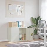 KFPOERTFGD 2-Door Metal File Cabinet, Adjustable Shelf Storage Organizer with Locking Mechanism for Office, Home Workspace, 35.4 x 15.7 x 27.6 Inch, Light Grey