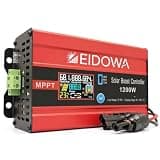 EIDOWA 1200W MPPT Solar Boost Charge Controller 30A, 12V-60V Input to 48V/60V/72V Regulator, HD LCD Screen & MC4 Connectors for LiFePO4 Gel Lead-Acid Battery, Golf Cart RV (Red)