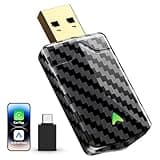 PTGTO Wireless CarPlay Adapter, Convert Wired to Wireless, Fast Auto Connect and No Lag, Plug & Play USB with Gold-Plated Connector, Carbon Fiber Design, Compatible with iPhone 6 or Above