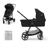Kinderkraft Newly 2-in-1 Stroller for Kids from Birth up to 48.5 lbs Plus Extra 6.6 lbs Basket, Pramette Mode, Black