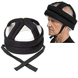 Elderly Protective Helmet, Thick Soft Special Needs Safety Helmet Adjustable Breathable Seniors Fall Prevention Head Protection Cap for Older Surgery Recovery Head Injury Shock (Black)