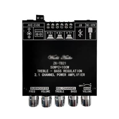 TEOYETTSF 2 * 50W+100W TPA3116D2 Power Subwoofer Amplifier Board -Compatible 2.1 Channel Class D TPA3116 Audio Stereo Equalizer Amp