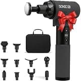 Lifepro Sonic LX Athletic Heated Massage Gun – Deep Tissue Portable Massager for Muscle Recovery - 9 Speed & 10 Heads Massage Gun - Rechargeable Percussion Massager for Athletes & Sports Enthusiasts