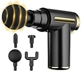 cotsoco Mini Handheld Massage Gun, Deep Tissue with 6 Speeds, Cordless Muscle Massager with 4 Heads,Type-C Charging, Travel Size, Best Gifts
