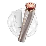 INIA Flare 3-in-1 Microcurrent Facial Device Red Light Therapy for Face and Neck Massager Tool with Heat & Vibration for Skincare Puffiness, Firming, Smoothing