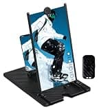 Screen Magnifier,Foldable Stand with Wireless Remote Control | 3D HD Mobile Phone Magnifier Projector Screen - for Movie Game Video Entertainment Viewing Home
