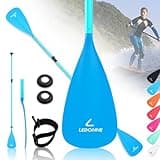 LEDONNE SUP Paddle 4-Piece Adjustable Stand Up Paddle Floating Lightweight Portable Kayak Paddle Paddleboard Oar with Aluminum Alloy Shaft, 2 Nylon Blades, Hook&Loop, Drip Ring, Blue