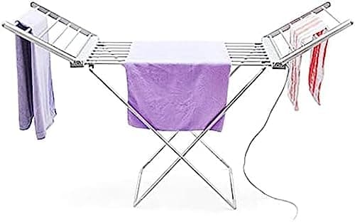 Heated Foldable Tumble Dryer, 250W Winged Indoor Air Heater, 20 Bars Dryer Electric Drying Rack Clothes Horse, Stable, Easy to Store