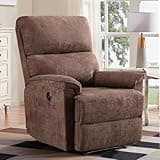 Brown Power Recliner Chair Single Overstuffed Recliner Sofa with USB Charge Port for Elderly Living Room Bedroom