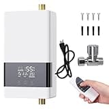 Tankless Water Heater Electric,110v 3000w Instant Hot Water Heater with Remote Control, Water Temperature Regulating and Adjustable Temperature, LCD Touch Screen for Kitchen and Bathroom,White