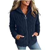 Beessbest Winter Coats for Women Full Zip Up Plush Fleece Hoodies Fitted