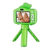 Gavery Green Dinosaur Double Lens Camera 8X Zooming with Stand for High Clear Photography Fun Learning Toy