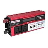 Omquot 750W Solar Power Inverter, Efficient Charger with Digital Display for Car, 4 USB, Portable Power Converter for Outdoor, Aluminum Alloy Construction