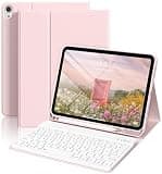 ZKTUYU for iPad (A16) 11th/10th Generation Case with Keyboard 11/10.9 inch 2025/2022, Detachable Wireless Bluetooth Keyboard Case Thin & Light with Pencil Holder (Pink)