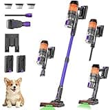COTIAR Cordless Vacuum Cleaner, 120Mins Runtime with 2 Batteries, 500W 40KPa Vacuum Cleaners for Home, Green Light Anti-Tangle Brush & Wall Mount Charging, Lightweight for Pet Hair Carpet Hard Floors