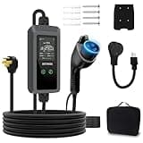 BETUMODA Level 2 EV Charger, 25ft,110V-240V, Portable Charger for Home/Outdoor,NEMA14-50 Plug and NEMA 5-15 Adapter Compatible with All J1772 Electric Cars/PHEV (Tesla Need Adapter) (40, Amps)