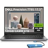 Dell Precision 7000 7780 Mobile Workstation Laptop (NVIDIA RTX 3500 Ada 12GB, 17.3" FHD, Intel 24-Core i9-13950HX (> Ultra 9 285H), 128GB CAMM DDR5, 4TB SSD) Pro Max for Engineer, IST HUB, Win 11 Pro