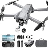 ASFSFQ PRO Drone with Camera for Adults 4K,Brushless Motors Drone for Kids Beginners,40mins Flight Time with 2 Batteries,FPV Foldable RC Quadcopter,Toys Gifts for Teen Boys Girls, Beginner(Grey)