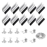 Solar Panel Mounting Brackets, Rails and Clamps Included for Thickness 1.18”-1.38”, in A Row Assembly on Tin, Flat and Sheet Rooftop, RV, Ground, Aluminum Alloy (Silver)