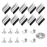 Solar Panel Mounting Brackets, Rails and Clamps Included for Thickness 1.18”-1.38”, in A Row Assembly on Tin, Flat and Sheet Rooftop, RV, Ground, Aluminum Alloy (Silver)