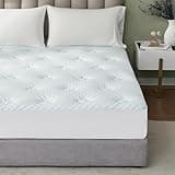 Hansleep Memory Foam Mattress Pad Topper Queen, Queen Foam Mattress Topper Viscose Derived from Bamboo, Queen Size Bed Mattress Pad Cover for Back Pain Relief, 60" x80", White