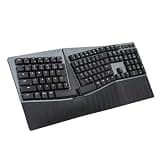 Perixx PERIBOARD-735BR Wireless Ergonomic Mechanical Keyboard - Low-Profile Brown Tactile Switches - Multi-Device Connection - Compatible with Windows and Mac OS X - US English