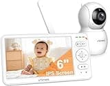 VTimes Baby Monitor with Camera and Audio, 6'' IPS Screen with 30-Hour Battery, Baby Monitor No WiFi Night Vision, ECO, 2-Way Audio, Pan-Tilt-Zoom, Baby Camera Monitor with 1000ft Range, Ideal Gift