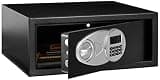 Amazon Basics Steel Security Safe and Lock Box with Digital Keypad, Electronic Lock, Emergency Key Open, Secure Cash, Jewelry, Documents, Black, 0.7 Cubic Feet, 16.9-x-14.6-x-7.1-inches (WxDxH)