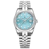 OHUGNA Pagani Design Men's Automatic Watch, Luxury Watches for Men Movement Stainless Steel Case Sapphire Crystal Glass 100M Waterproof Watch Men (Sky-Blue-5)