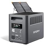 AFERIY Solar Generator with 100W Bifacial Solar Panel, 1024Wh LiFePO4 Solar Generator Kit, <10ms UPS Backup,1800W AC Output, Solar Input, for Home Backup Power, Camping, RV, Emergency