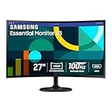 Samsung 27" Essential S3 (S36GD) Curved Monitor - FHD, 1800R Curved Screen, 100Hz, Eye Saver Mode, Game Mode, HDMI D-sub, LS27D36CGANXZA