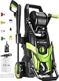 2026 Upgrade Pressure Power Washer 4700PSI with 4 Quick Connect Nozzles,Inlet Hose & Filter, Foam Cannon for Cars/Fences/Driveways/Patios/Home,Yellow