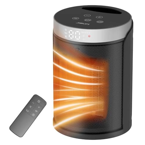 1500W Indoor Space Heater, Quick Heating Electric Heater with Thermostat, 24-Hour Timer, Overheat and Tip-Over Protection, Suitable for Office and Bedroom Use