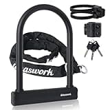 Lohaswork Bike Lock, Heavy Duty Anti Theft Bicycle Lock, 4 Ft Security Bike Chain Locks with 3 Keys, U Locks with Mounting Bracket for Electric Bike Scooter Motorcycle Door Gate