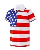 starweave Boys Polo Shirt Soccer 2026 50+UPF Youth Short Sleeve Dry Fit Stretch Active Casual Kids Golf Shirt(Red Blue,7-8 Years)